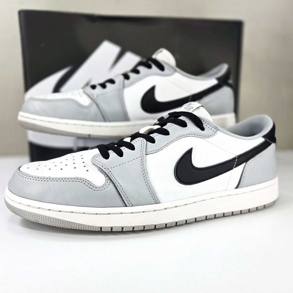 Air Jordan 1 Retro Low OG Barons White Wolf Grey Black CZ0790-110 Sz 13